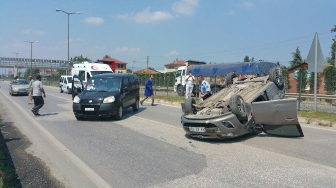 Düzce’de Otomobil Takla Attı: 1 Yaralı