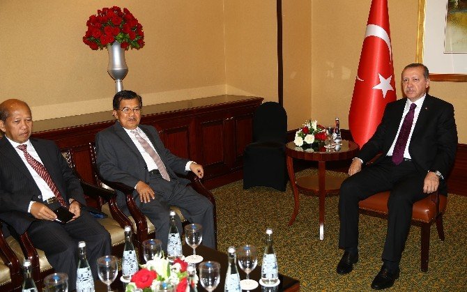 Erdoğan, Endonezya Cumhurbaşkanı Yardımcısı Kalla’yı Kabul Etti