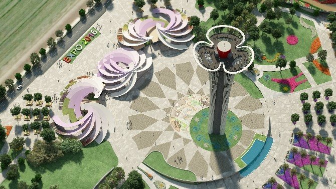 100,7 Metrelik Expo Kulesinin Seyir Terası Gökyüzünde Monte Edilecek