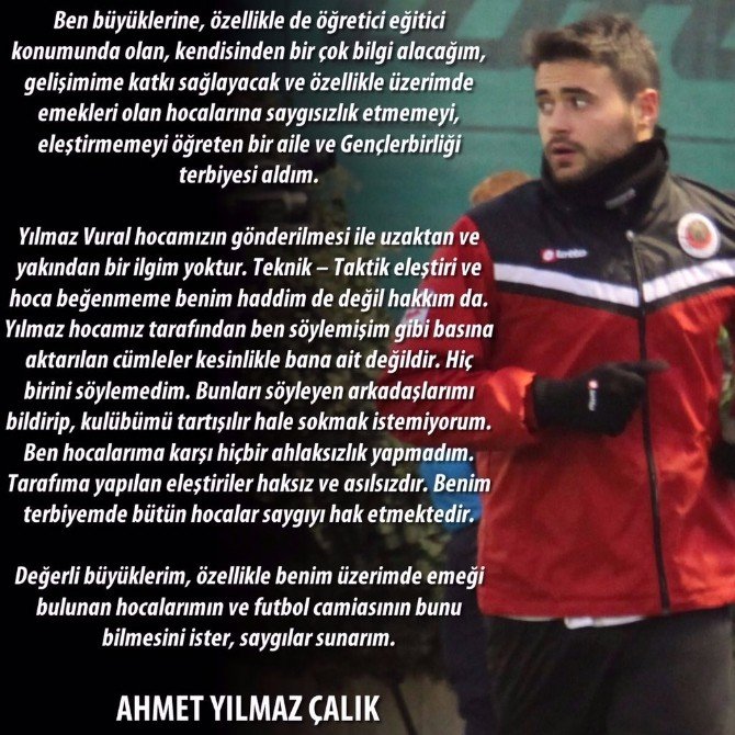 Ahmet Çalık’tan Yılmaz Vural’a Cevap