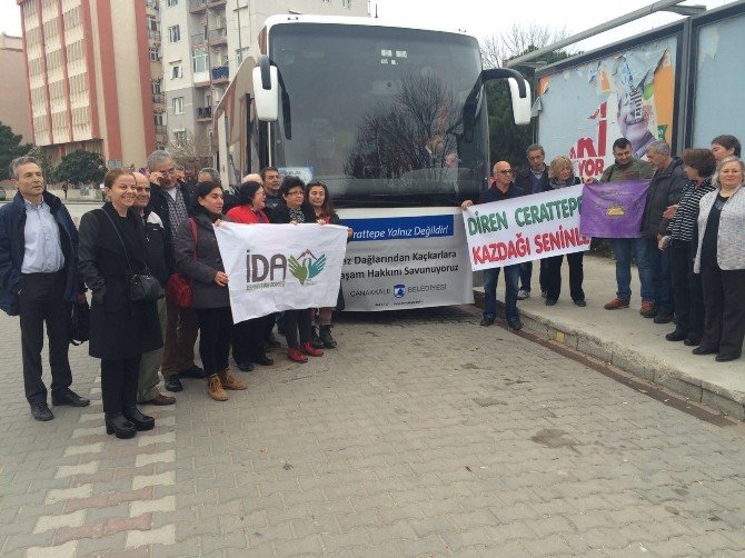 Çanakkale’den Cerattepe’ye Destek İçin Yola Çıktılar