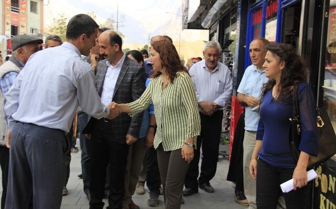 Hdp Milletvekillerinden Hakkari’de Esnafa Geçmiş Olsun Ziyareti