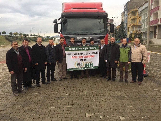 Suriye’deki Savaş Mağdurlarına Trabzon’dan 6 Tır Un Gönderiliyor