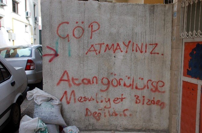 İkamet Önüne Çöp Atanlara Yazılı Uyarı