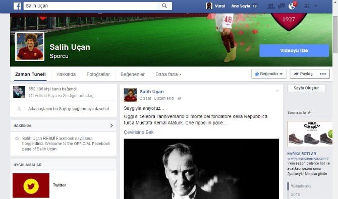 Romalı Salih Uçan’dan İtalyanca 10 Kasım Mesajı