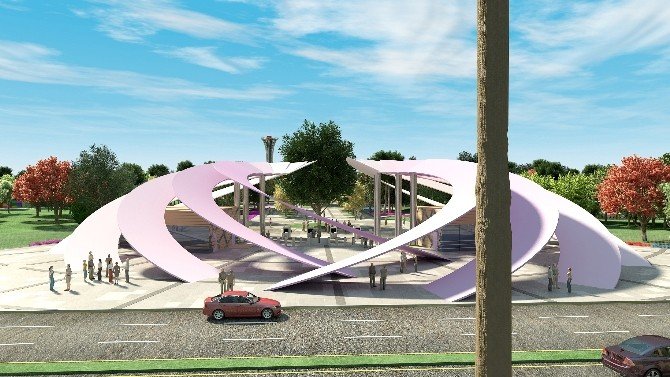 Expo’ya Şakayık Temalı Giriş Kapısı