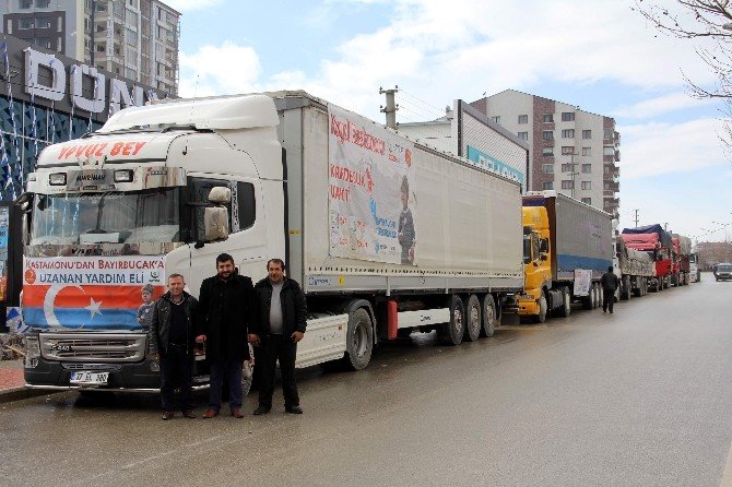 12 Yardım Tır’ı, Bayırbucak Türkmenleri İçin Yola Çıktı