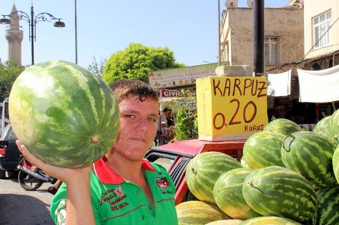 Adana Karpuzunun Fiyatı Tezgahta 20 Kuruşa Düştü