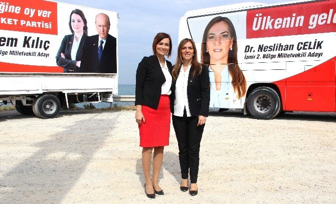 Mhp’nin Kadın Adayları Sırt Sırta Verdi