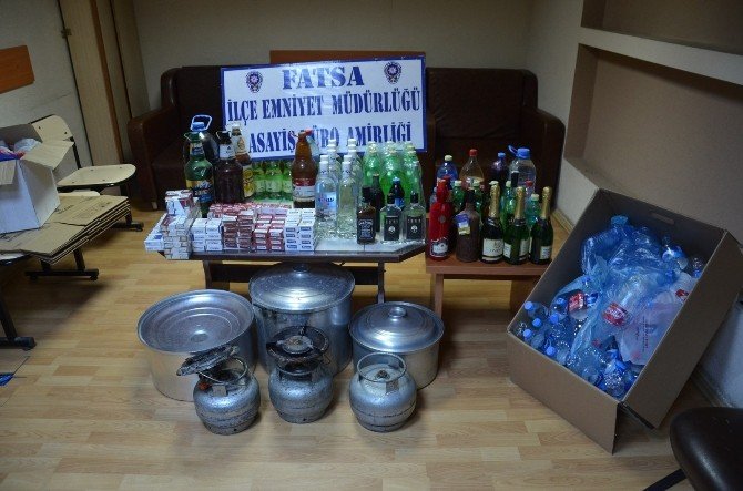 Fatsa’da Sahte İçki Ve Kaçak Sigara Operasyonu