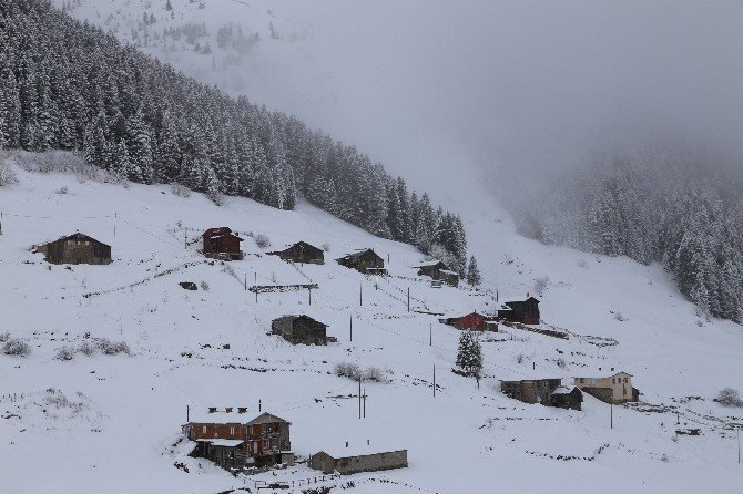 Rize’de Soğuk Hava Ve Kar Yağışı