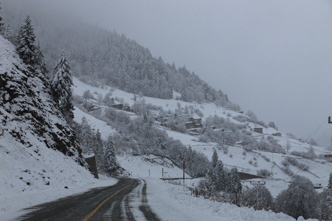 Rize’de Soğuk Hava Ve Kar Yağışı