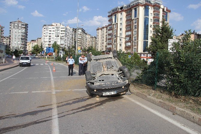 Otomobil Takla Attı: 1 Yaralı