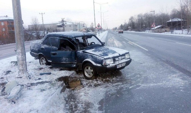 Samsun’da Yollar Buz Pistine Döndü