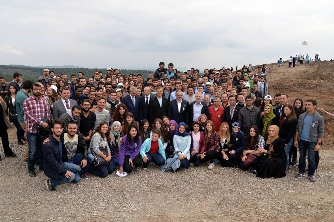 Yüzlerce Üniversiteli Yanan Ormana Fidan Dikti