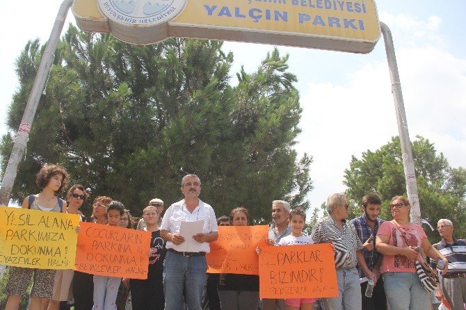 Parkta İnşaata Mahalle Sakinlerinden Tepki