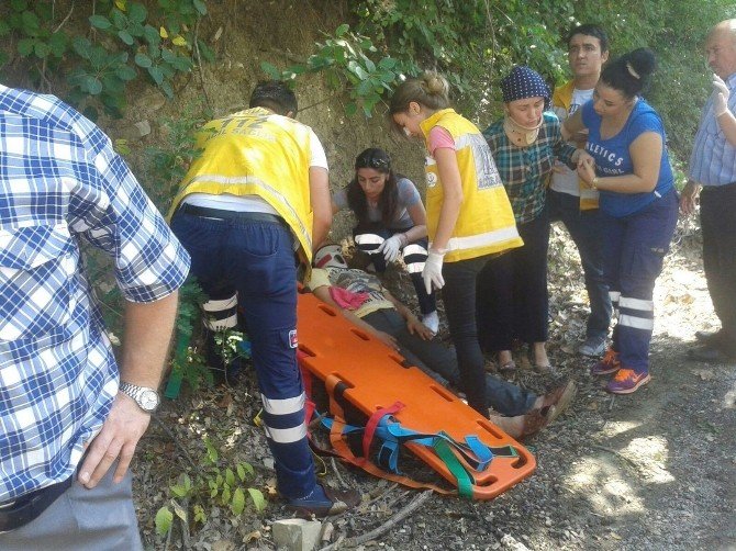 Otomobil Şarampole Yuvarlandı: 5 Yaralı