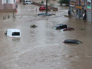 Çayeli'de şiddetli yağış hasara yol açtı.