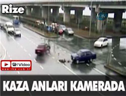 Rize'de İlginç Kazalar Kamerada