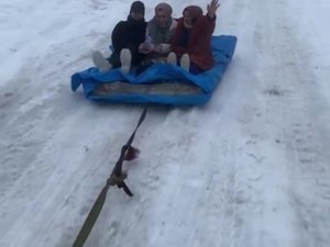 Rize'de Karın keyfini Böyle Çıkardılar