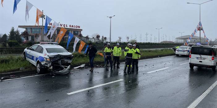 Rize'deki trafik kazasında biri polis 2 kişi yaralandı
