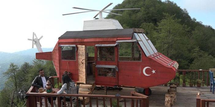 Rizeli'nin dağ başına yaptığı ‘Lazkopter' ilgi odağı oldu