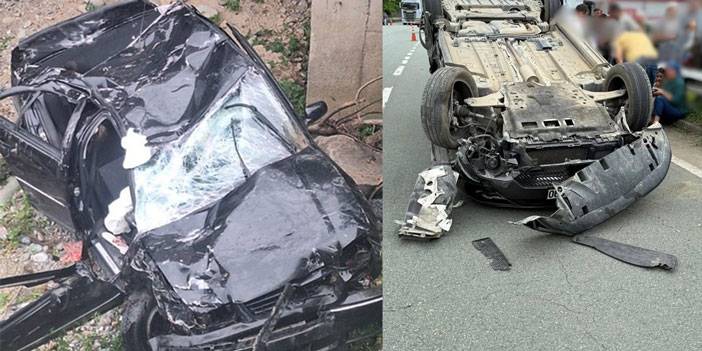 Rize'de iki araç çarpıştı: 1 ölü, 8 yaralı