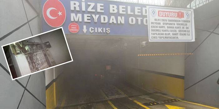 Rize Meydan Otoparkı’nda Korkutan Patlama: Elektrik Panosu Alev Aldı!