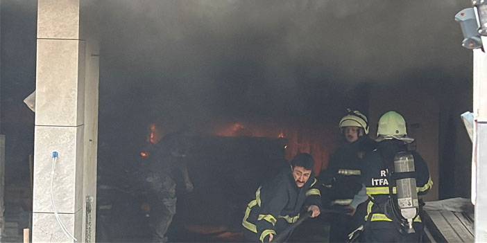 Rize'de İnşaat Halindeki Binada Yangın Paniği