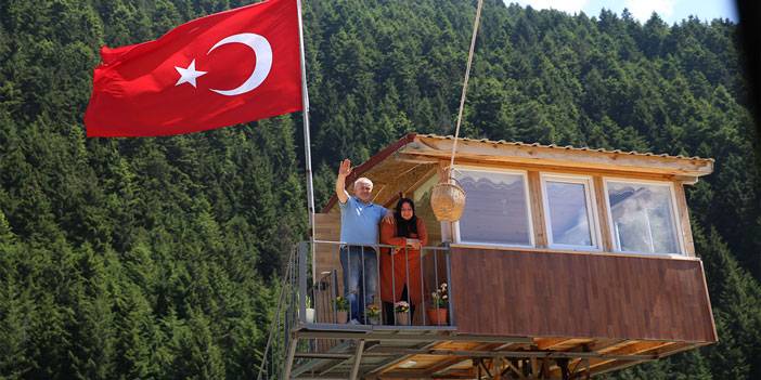 Rize'de gözetleme kulesini andıran 9 metrekarelik ev dikkati çekiyor
