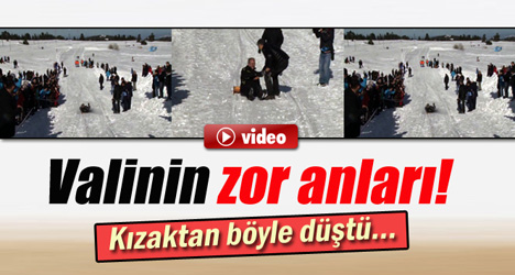 Rizeli Vali kızaktan düştü