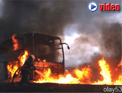 Rize Otobüsü Tamamen Yandı !