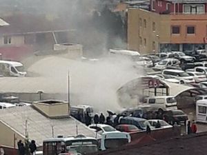 Rize’de Hastane Otoparkında Yangın